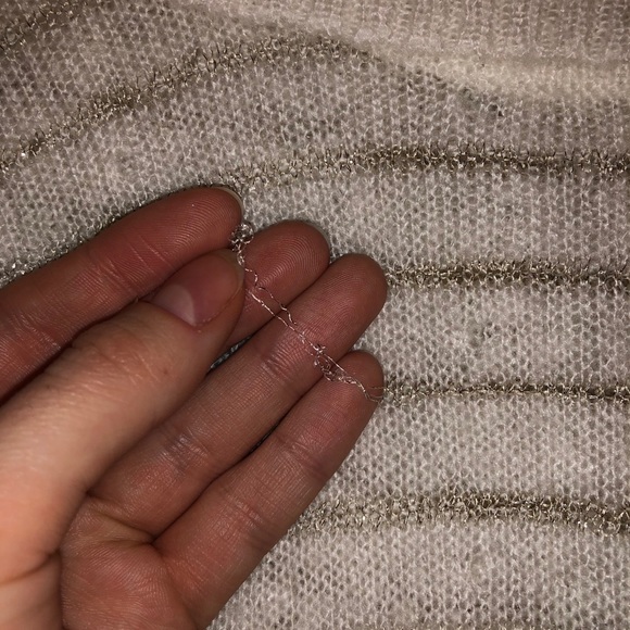 A New Approach Off White & Gold Cowl Neck Sweater - Picture 7 of 7